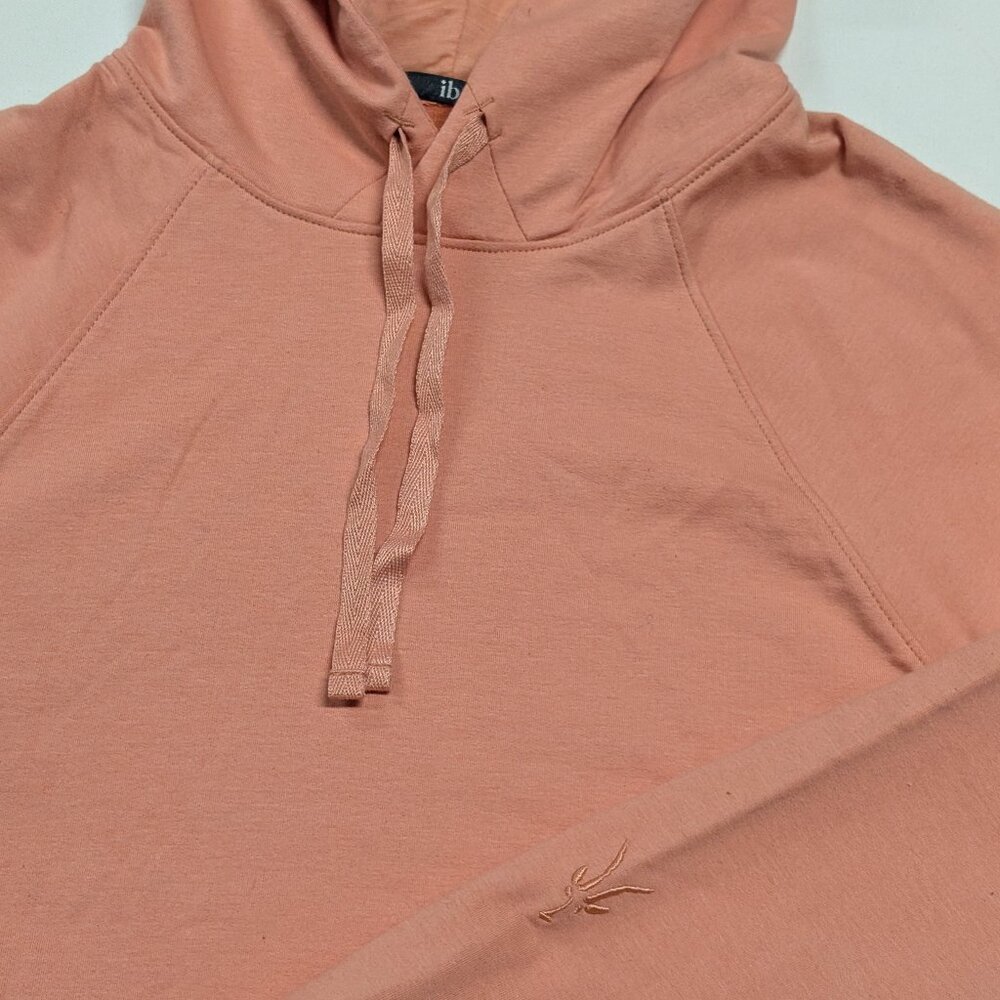 NWOT Ibex Sweatshirt Womens XS Salmon Tranquil Hoodie Organic Cotton Merino Wool